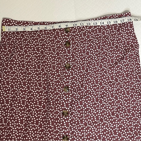 Express Mauve Midi Polka Dot Skirt Women’s size XL - Picture 8 of 8